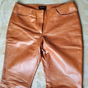 Guess Brand Genuine Leather Flare Pants- Camel color, Size 2- SOLD